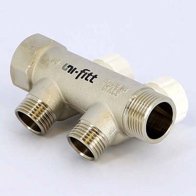 Коллектор UNI-FITT 3/4" 2 выхода 1/2'ЕК никелированный