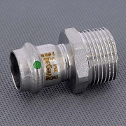 Соединитель пресс 22 x 1' НР нерж.сталь Sanpress Inox SC-Contur 