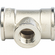 Тройник ВР 1"X1/2X1" никелированный STOUT 