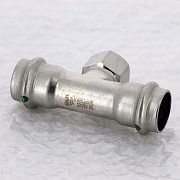 Тройник пресс 22 x 1/2 x 22 нерж.сталь Sanpress Inox SC-Contur 