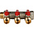 Коллектор STOUT c кранами 3/4" 3 выхода 1/2' (красные ручки) 