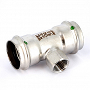 Тройник пресс 35 x 1/2' x 35 нерж.сталь Sanpress Inox SC-Contur 