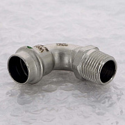 Угол пресс 18 x 1/2' НР нерж.сталь. Sanpress Inox (отвод) 