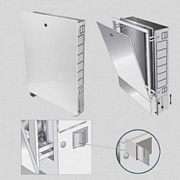 Шкаф коллекторный металлический встраиваемый UNI-FITT 490х670-760х125-195 