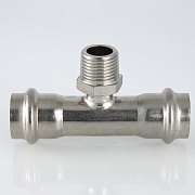 Тройник пресс Valtec 22 мм х 3/4" НР нерж. ст. 