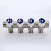 Коллектор UNI-FITT 3/4" 4 выхода 1/2'ЕК никелированный 