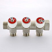 Коллектор UNI-FITT 3/4" 3 выхода 1/2'ЕК никелированный 