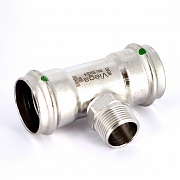 Тройник пресс 35 x 3/4' x 35 НР нерж.сталь Sanpress Inox SC-Contur 