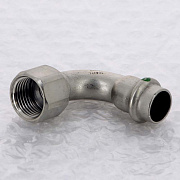 Угол пресс 15 x 1/2' ВР нерж.сталь. Sanpress Inox (отвод) 